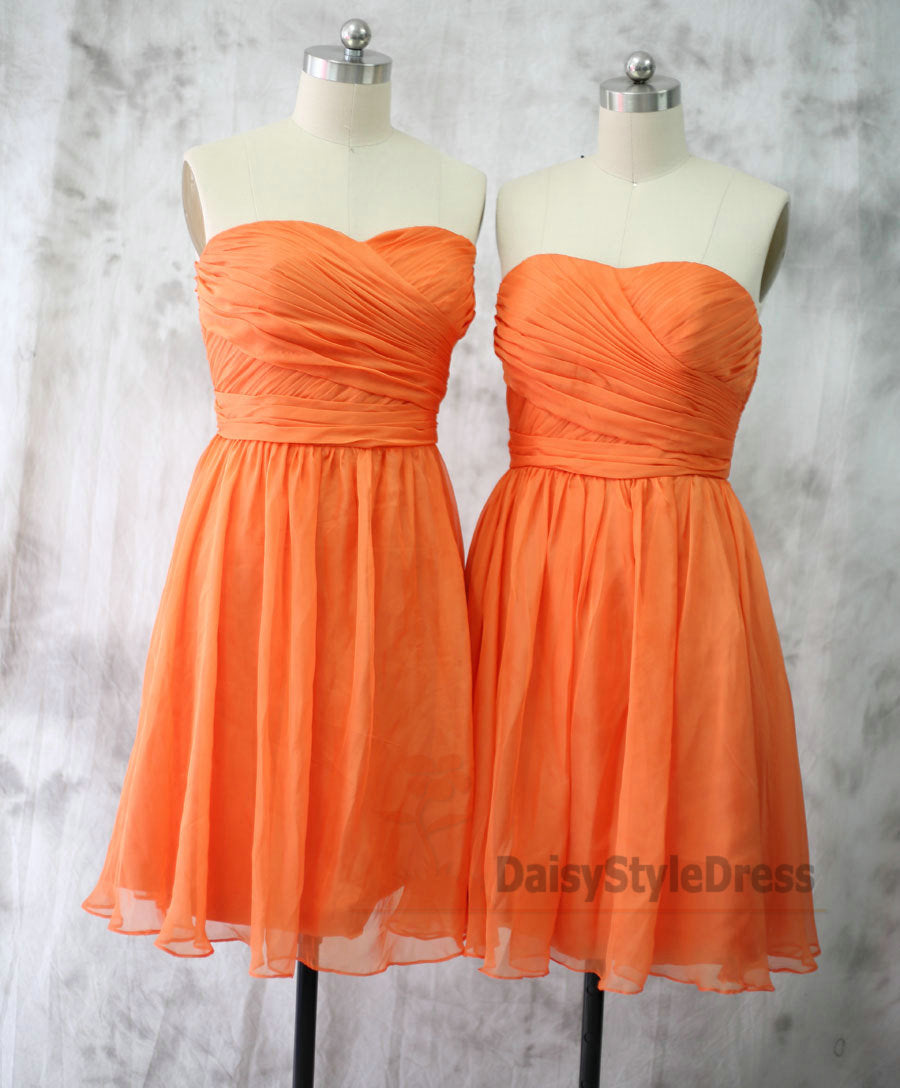 Knee Length Sweetheart Orange ...